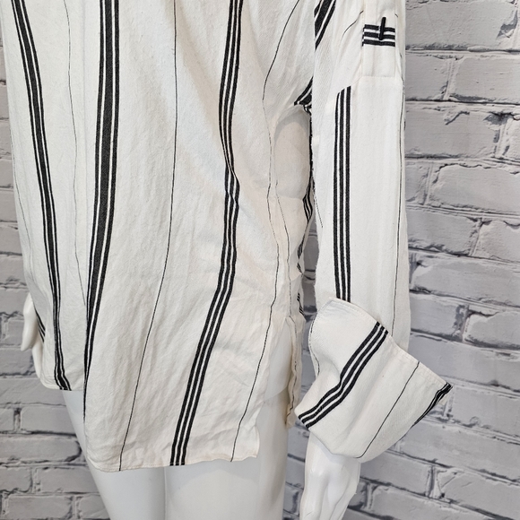 Tibi Striped Mock Neck Top - Picture 6 of 10